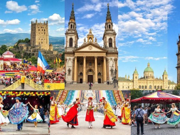 Colaj de evenimente culturale din România.